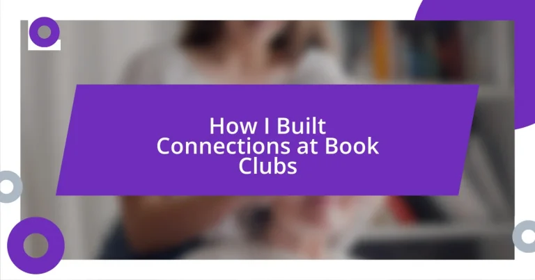 How I Built Connections at Book Clubs