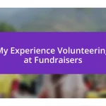 My Experience Volunteering at Fundraisers