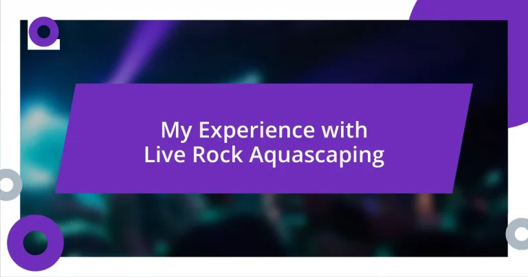 My Experience with Live Rock Aquascaping