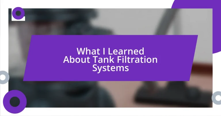 What I Learned About Tank Filtration Systems